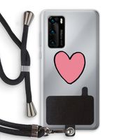 Hartje: Huawei P40 Transparant Hoesje met koord Hartje: Huawei P40 Transparant Hoesje met koord