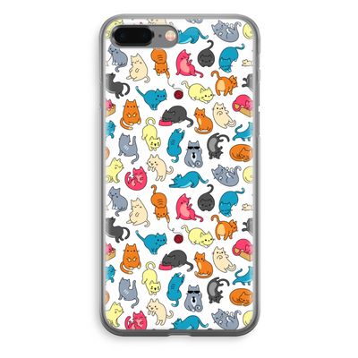Kleurrijke katten: iPhone 8 Plus Transparant Hoesje