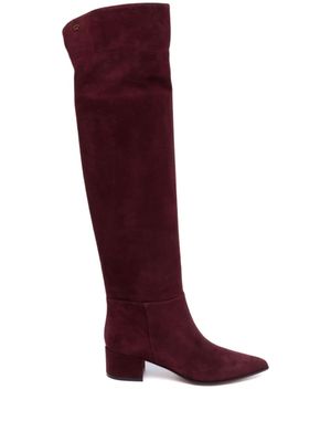 Gianvito Rossi bottes en daim - Rouge