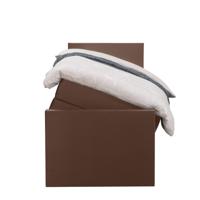 Leen Bakker - Boxspring Met Opbergruimte En Voetbord Liv Egaal - 90x200cm - Stof/Velvet - Bruin