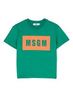 MSGM Kids t-shirt en coton à logo imprimé - Vert - thumbnail