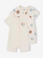 Set van 2 combishorts voor baby Jungle ecru