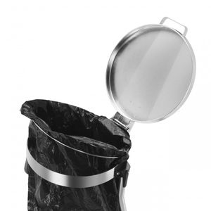 Hailo MSS DESIGN XXXL 9120300 Afvalzakhouder 120 l Staal (Ø x h) 355 mm x 990 mm Zilver, Zwart 1 stuk(s)