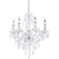 LED Kroonluchter Mat Wit - 5-lichts Rond E14 Fitting Aluminium