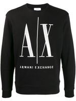 Armani Exchange sweat à logo brodé - Noir - thumbnail