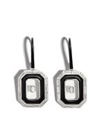 Nikos Koulis boucles d'oreilles Universe en or blanc 18ct ornées de diamants et d'émail - Argent