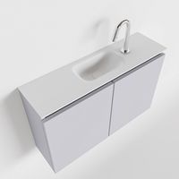 Toiletmeubel Mondiaz Ture | 80 cm | Meubelkleur Cale | Eden wastafel Talc Midden | 1 kraangat