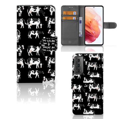 Samsung Galaxy S21 | Telefoonhoesje | Met pasjeshouder | Koetjes