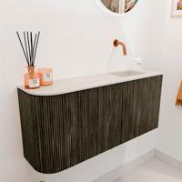 Toiletmeubel Mondiaz Joya Dlux | 91.6 cm | Meubelkleur Shadow | Faye wastafel Meli Wasbak Rechts | Zonder kraangat(en)