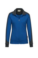 Hakro 277 Women's sweat jacket Contrast MIKRALINAR® - Royal Blue/Anthracite - 3XL
