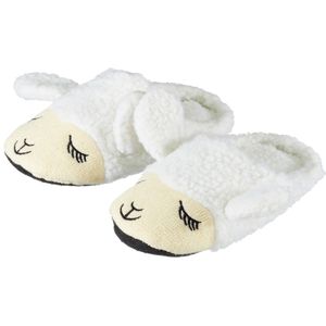 Dieren instap pantoffels/sloffen witte lamas/alpacas voor kinderen