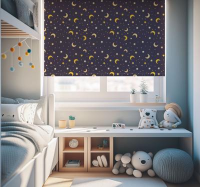 Nachtsterren patroon Rolgordijn kinderkamer