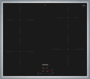 Siemens iQ100 EH645BEB6E kookplaat Zwart, Roestvrijstaal Ingebouwd 60 cm Inductiekookplaat zones 4 zone(s)