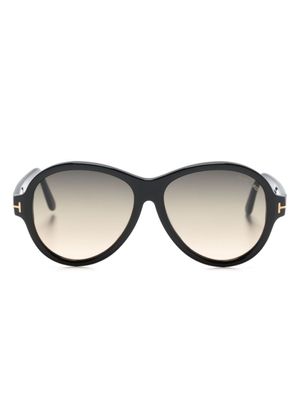 TOM FORD Eyewear lunettes de soleil Camryn à monture ronde - Noir TOM FORD Eyewear lunettes de soleil Camryn à monture ronde - Noir