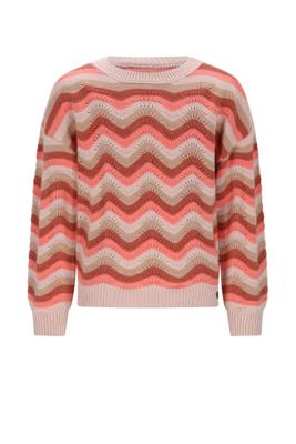 NoNo winter sweater meisjes - roze - Kessy - waivy patroon