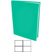 Rekbare boekenkaften A4 - Turquoise Groen - 6 stuks inclusief grijze textiel labels