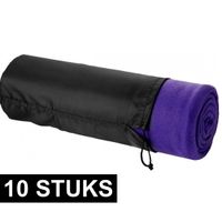 10x Fleece deken paars 150 x 120 cm