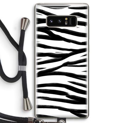 Zebra pattern: Samsung Galaxy Note 8 Transparant Hoesje met koord