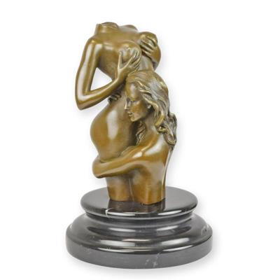 AN EROTIC BRONZE SCULPTURE OF TWO FEMALES