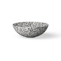 Looox Ceramic terrazzo waskom - 40x15cm - Black WWK40TZW