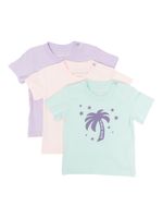 Palm Angels Kids t-shirts en coton à logo imprimé (lot de trois) - Vert - thumbnail