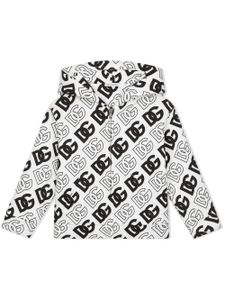 Dolce & Gabbana Kids hoodie zippé à logo DG - Blanc