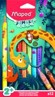 Kleurpotlood Maped Jungle Fever Jumbo set Ã 12 kleuren