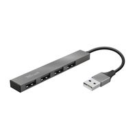 Trust Halyx Aluminium 4-Port Mini USB Hub USB Hub Zilver Trust Halyx Aluminium 4-Port Mini USB Hub USB Hub Zilver