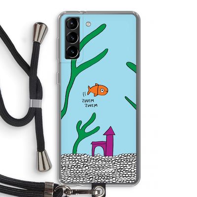 Aquarium: Samsung Galaxy S21 Plus Transparant Hoesje met koord