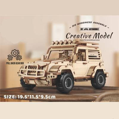 SUV Jeep 125-delig met pull-back mechanisme Houten DIY Modelbouw
