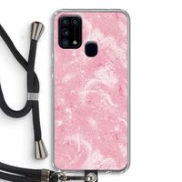 Abstract Painting Pink: Samsung Galaxy M31 Transparant Hoesje met koord