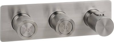 Ben Engraved Cross Inbouwthermostaat Geborsteld Zwart Ben Engraved Cross Inbouwthermostaat Geborsteld Zwart