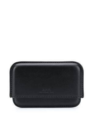 A.P.C. porte-cartes à logo embossé - Noir
