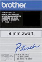 Labeltape Brother P-touch TC-M91 9mm zwart op transparant - thumbnail