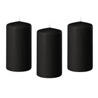 Enlightening Candles Cilinder/stompkaars - 12x - zwart - D6 x H8 cm - 27 branduur