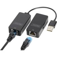 Digitus USB 2.0, Computer, Muis, Netwerk, Laptop, Toetsenbord/muis Adapter [1x USB 2.0 bus A, USB-A 2.0 stekker - 2x RJ45-bus, RJ45-bus 8p8c] DA-70141 20.00 cm - thumbnail