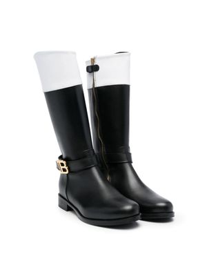 Balmain Kids bottines à plaque logo latérale - Noir