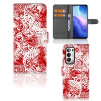 Telefoonhoesje met Naam OPPO Find X3 Neo 5G Angel Skull Rood