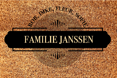 Gepersonaliseerde familienamen vinyl vloerkleed