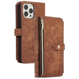 iPhone XS hoesje - Bookcase - Koord - Pasjeshouder - Portemonnee - Kunstleer - Bruin