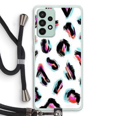 Cheetah color: Samsung Galaxy A52s 5G Transparant Hoesje met koord