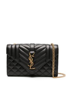 Saint Laurent petit sac porté épaule matelassé Envelope - Noir