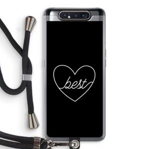 Best heart black: Samsung Galaxy A80 Transparant Hoesje met koord
