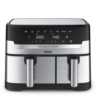 Tefal Dual Easy Fry & Grill EY905D Easy Fry & Grill Dual EY905D 8.3L XXL heteluchtfriteuse met dubbele lades rvs