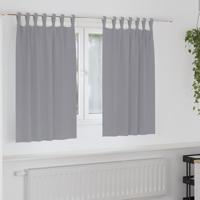 VidaXL Zwart-out gordijnen met ringen 2 pcs lichtgrijs 140 x 140 cm