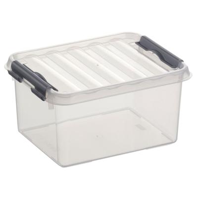 Sunware q-line opbergbox 2l transparant/grijs