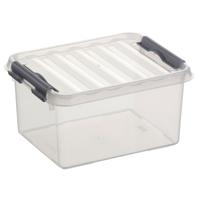 Sunware q-line opbergbox 2l transparant/grijs Sunware q-line opbergbox 2l transparant/grijs