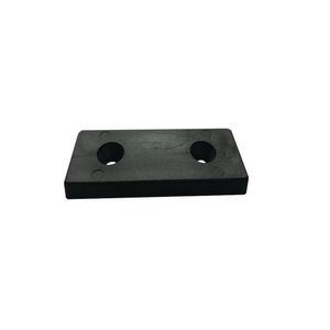 Glijder zwart rechthoek 5 bij 2,5 cm en hoogte 0,8 cm van massief kunststof - 8 stuks