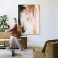 Urban Cotton Wandkleed 'Abstract Moods' 110 x 145cm in Frame - black