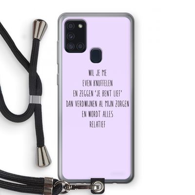 Relatief: Samsung Galaxy A21s Transparant Hoesje met koord